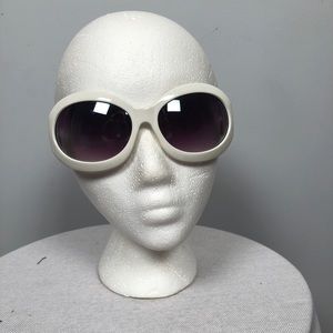 White vintage style sunglasses